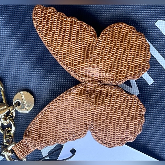 NWT Brahmin 3D Butterfly Tassel TOBACCO ALL OVER LIZARD Purse Charm#3 - Picture 8 of 14